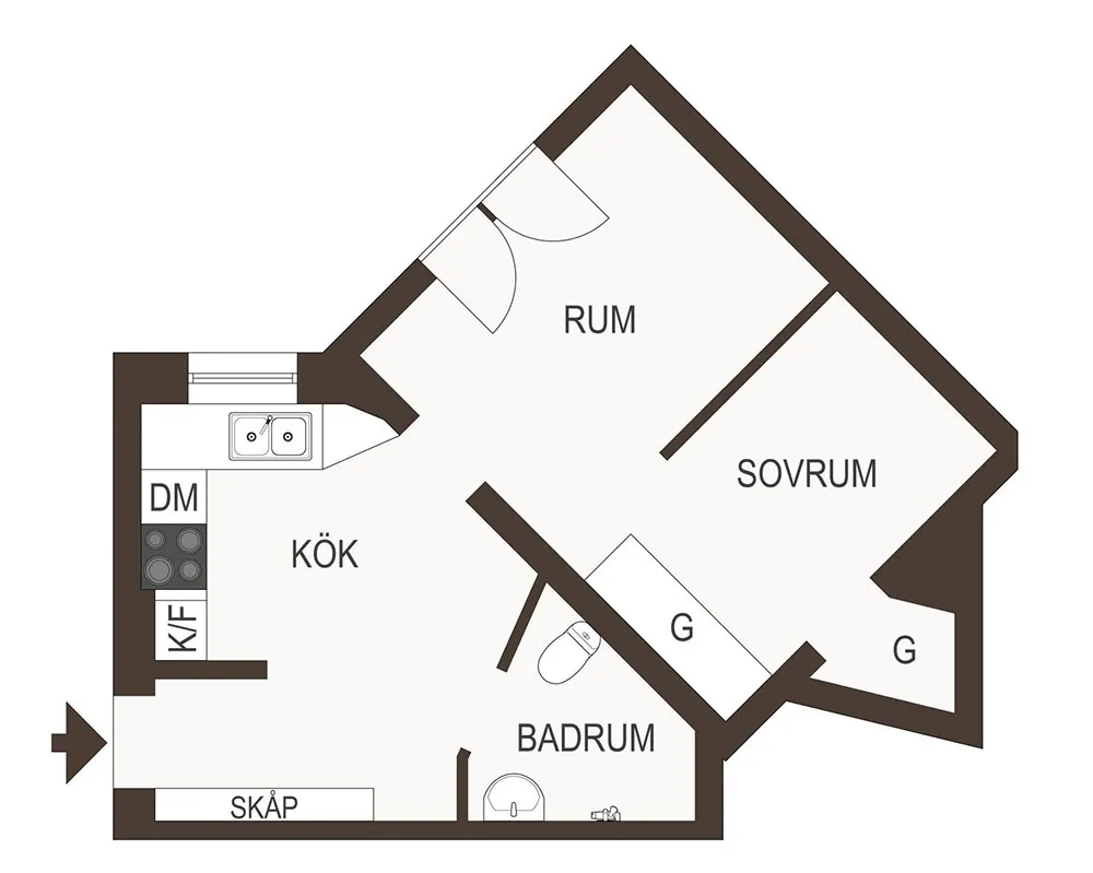 Mała, ale radosna: skandynawskie mieszkanie z letnim nastrójem (41 m²) - Gallery image 12