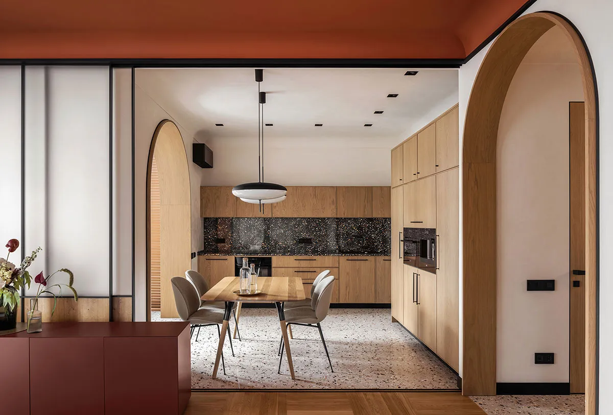 Terracotta, arcos et carreaux de terre cuite : une appartement élégant pour une jeune femme à Kiev (84 m²) - Gallery image 3