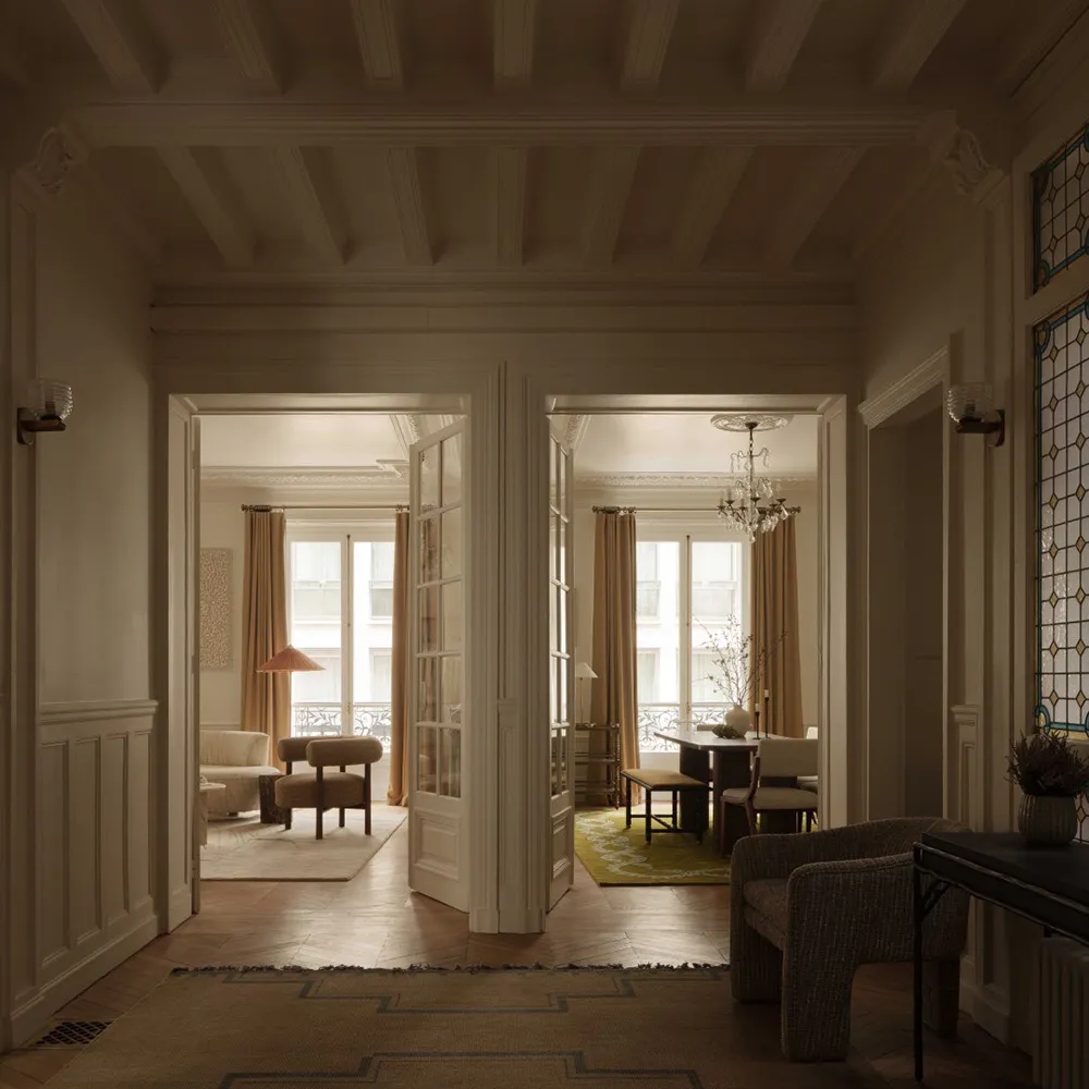 Interior cálido e elegante de lujosos apartamentos en París - Gallery image 9