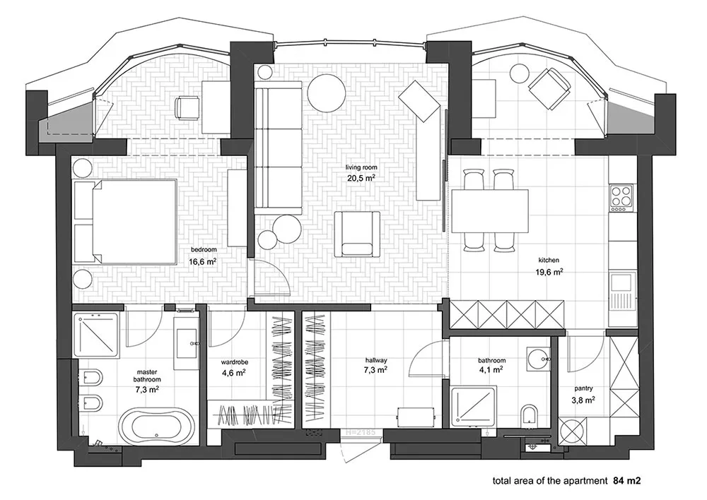 Terracotta, arcos et carreaux de terre cuite : une appartement élégant pour une jeune femme à Kiev (84 m²) - Gallery image 28
