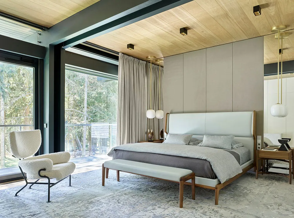 काँच की दीवारें एवं दूसरा प्रकाश: मॉस्को क्षेत्र में एक पाइन जंगल में स्थित आधुनिक कॉटेज - Gallery image 8