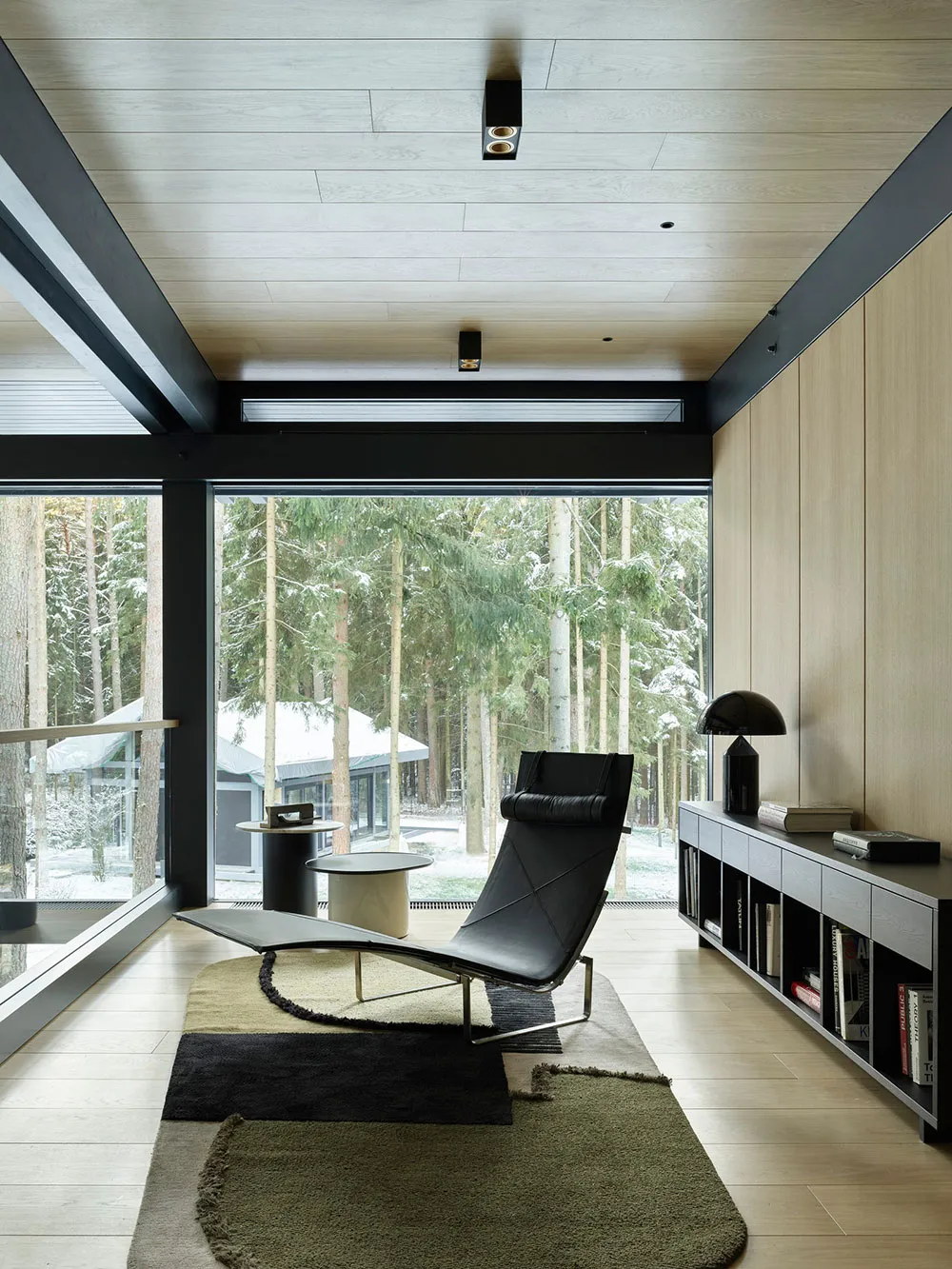 काँच की दीवारें एवं दूसरा प्रकाश: मॉस्को क्षेत्र में एक पाइन जंगल में स्थित आधुनिक कॉटेज - Gallery image 3