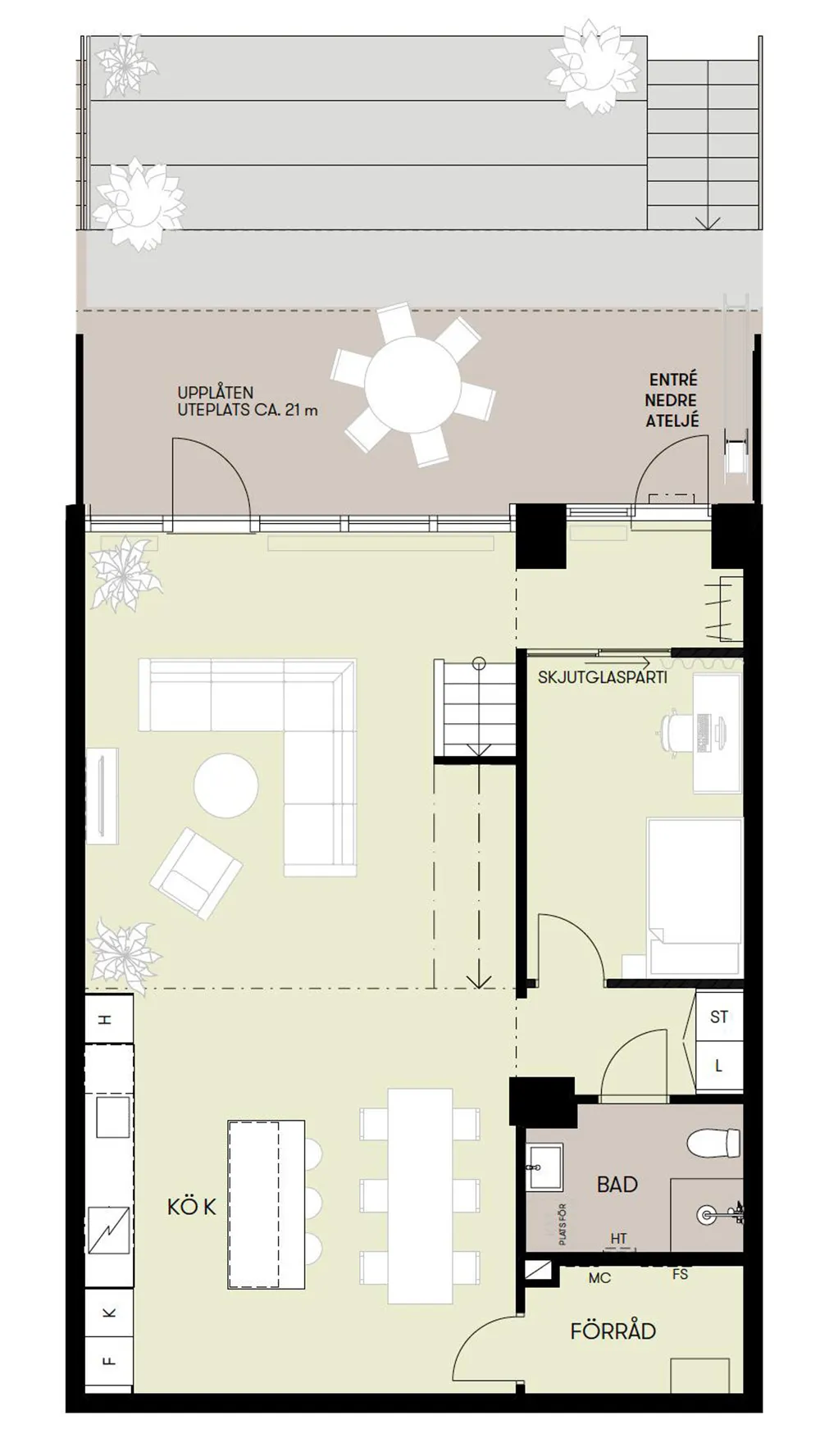 Spokojny skandynawski loft z czarną kuchnią i antresolą - Gallery image 21