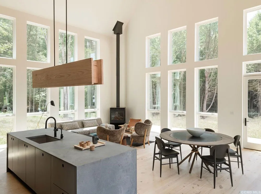 Високі стеля та багато вікон: будинок у амбарному стилі посеред лісу - Gallery image 3