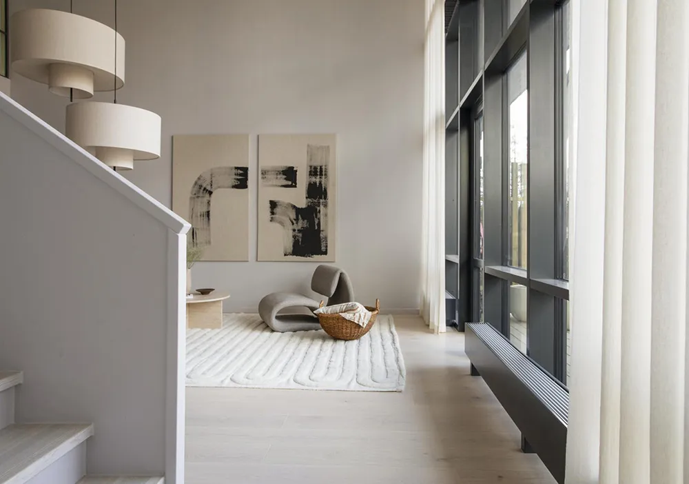 Spokojny skandynawski loft z czarną kuchnią i antresolą - Gallery image 7