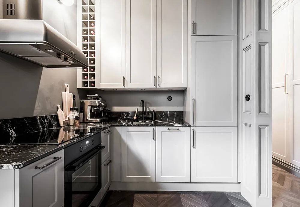 Style moderne d'intérieur gris pour une petite appartement de 39 m² avec salon passant - Gallery image 11