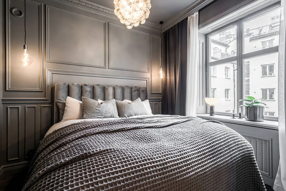 Style moderne d'intérieur gris pour une petite appartement de 39 m² avec salon passant - Gallery image 3