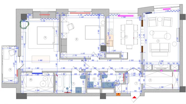 Przyjazny klasyczny design z czerwonymi akcentami w Kijowie - Gallery image 15