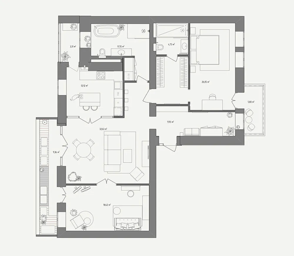 Industrielle Motive im Design einer gemütlichen modernen Wohnung in Kiew - Gallery image 34