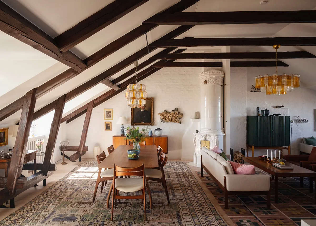 Живая мансарда с ретро-настроением в Стокгольме - Gallery image 3