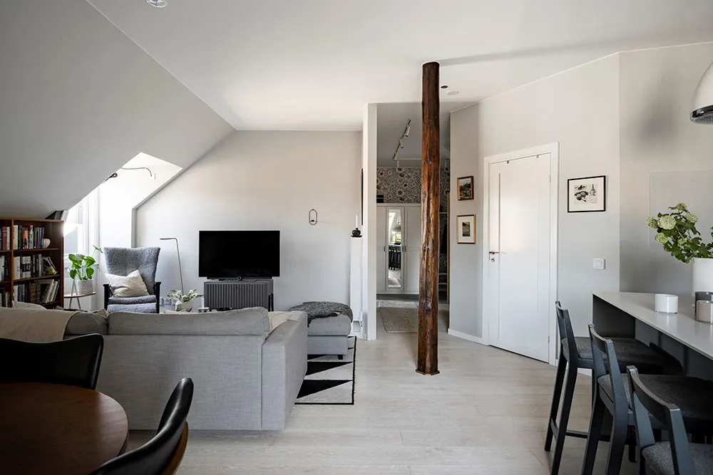 Diseño inusual de apartamento de ático en Suecia (63 m²) - Gallery image 6