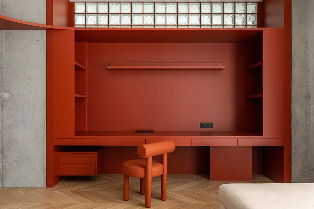 Concrete, Wood and Colorful Accents: Stylish Apartment in Kyiv - Gallery image 7