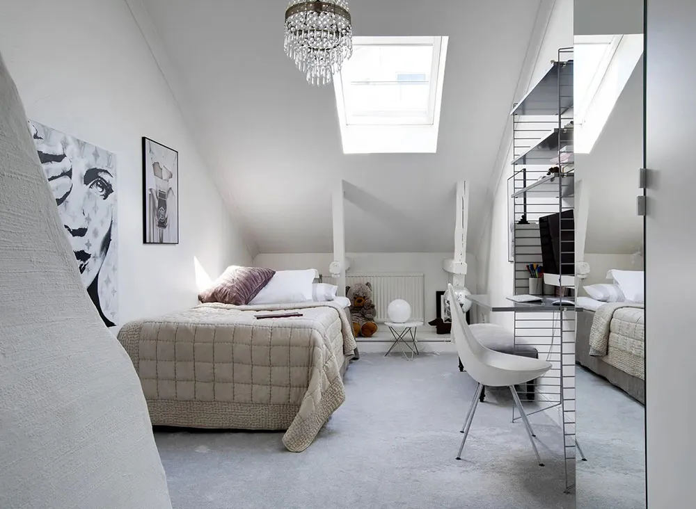 Prächtiger Design einer Dachstockwohnung in Schweden - Gallery image 7