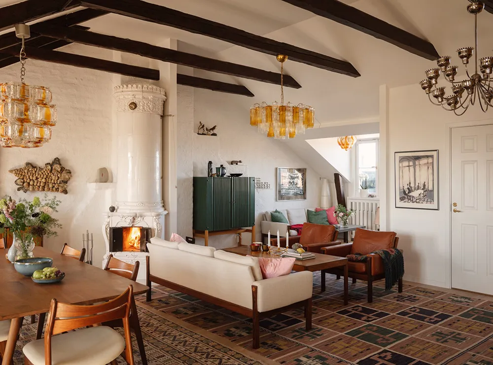 Живая мансарда с ретро-настроением в Стокгольме - Gallery image 4