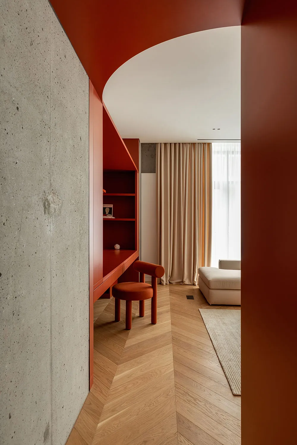 Concrete, Wood and Colorful Accents: Stylish Apartment in Kyiv - Gallery image 1