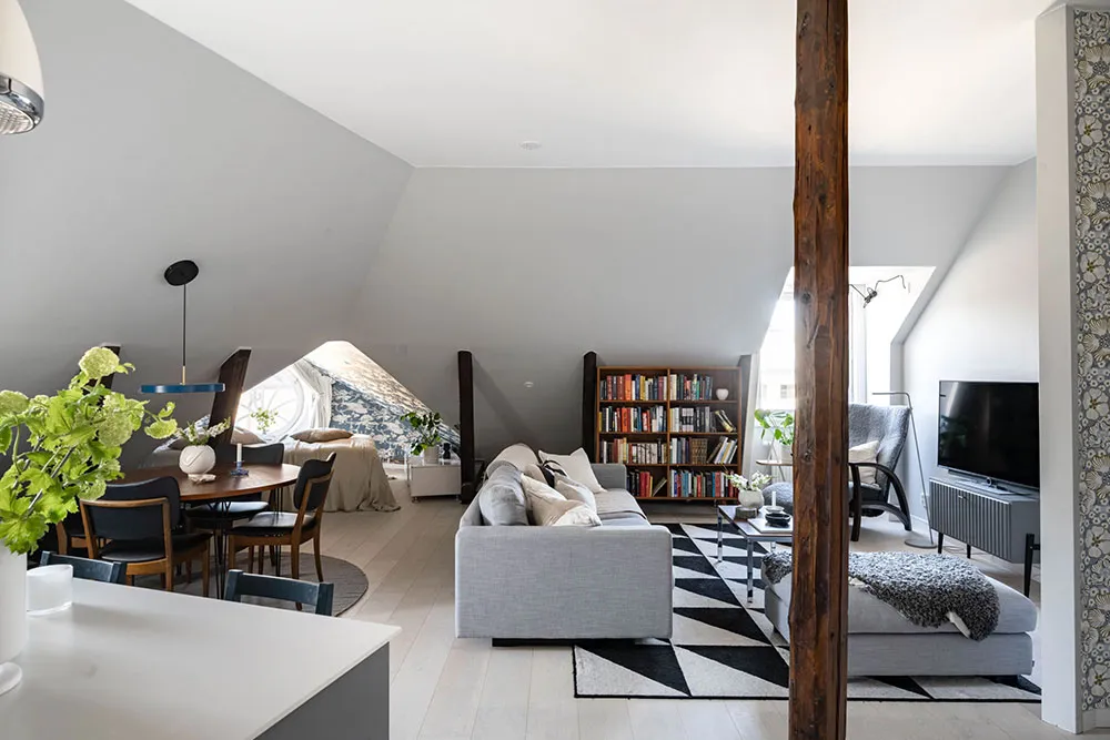 Diseño inusual de apartamento de ático en Suecia (63 m²) - Gallery image 4