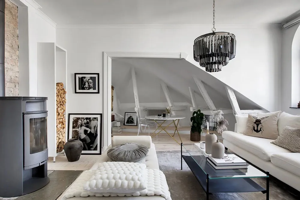 Prächtiger Design einer Dachstockwohnung in Schweden - Gallery image 3