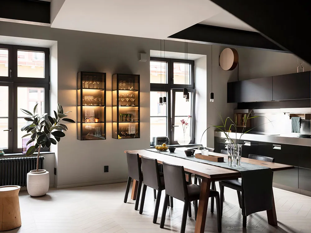 Diseño moderno y elegante de un apartamento de dos plantas en Estocolmo - Gallery image 9