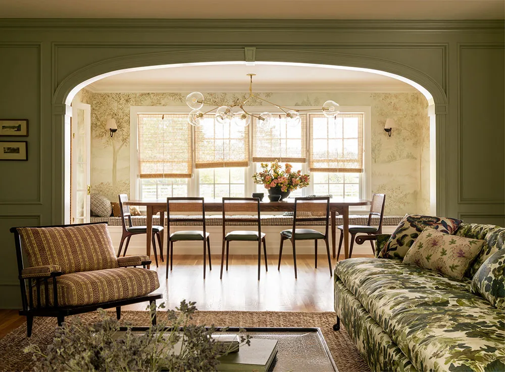 Beautiful Floral Prints and Green Tones in American Home Design - Gallery image 6