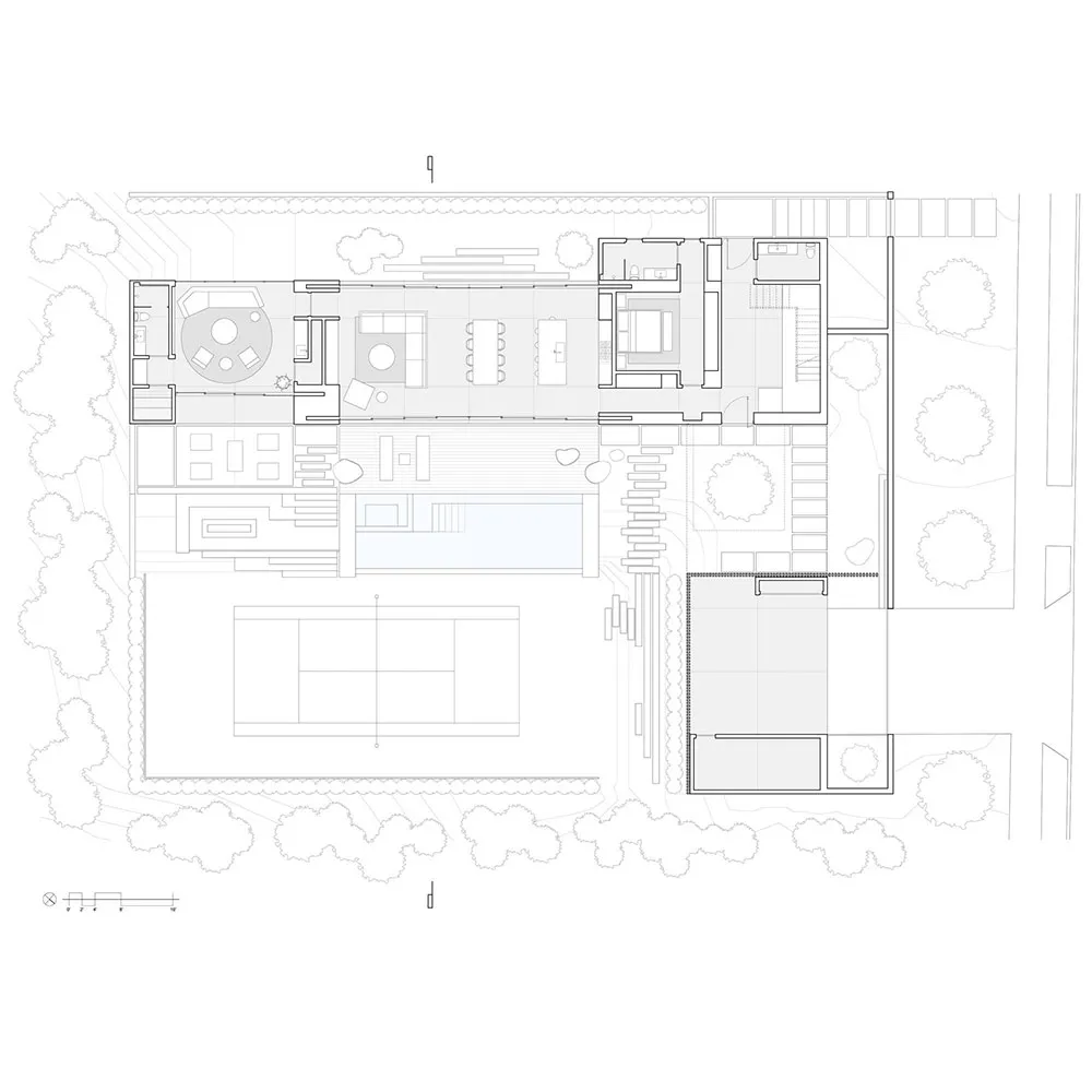 Необычный фасад і інтер'єр із багатьма текстурами: сучасний будинок у Каліфорнії - Gallery image 10
