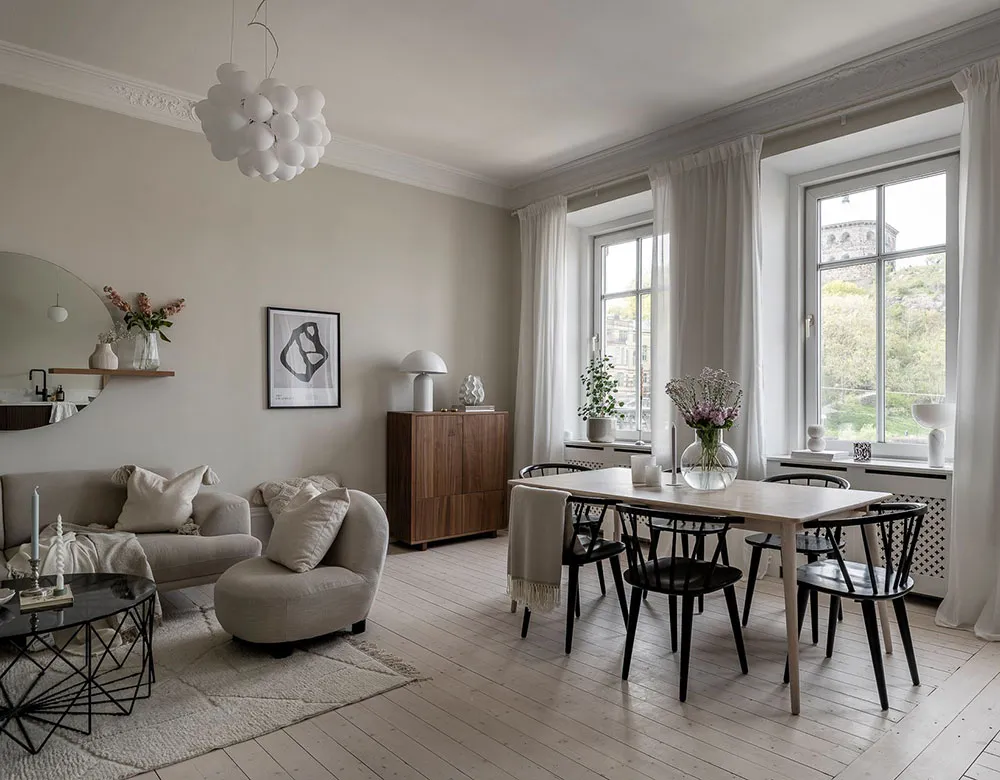 Стильная деревянная кухня и мягкая цветовая гамма: красивая квартира в Гётеборге (91 кв. м) - Gallery image 6