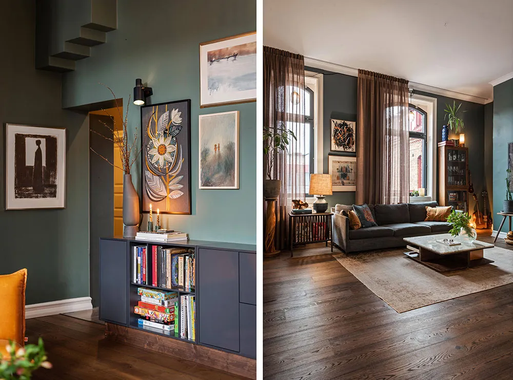 Atmospheric Gamma and Interesting Wall Decor in Swedish Apartment Design - Gallery image 5