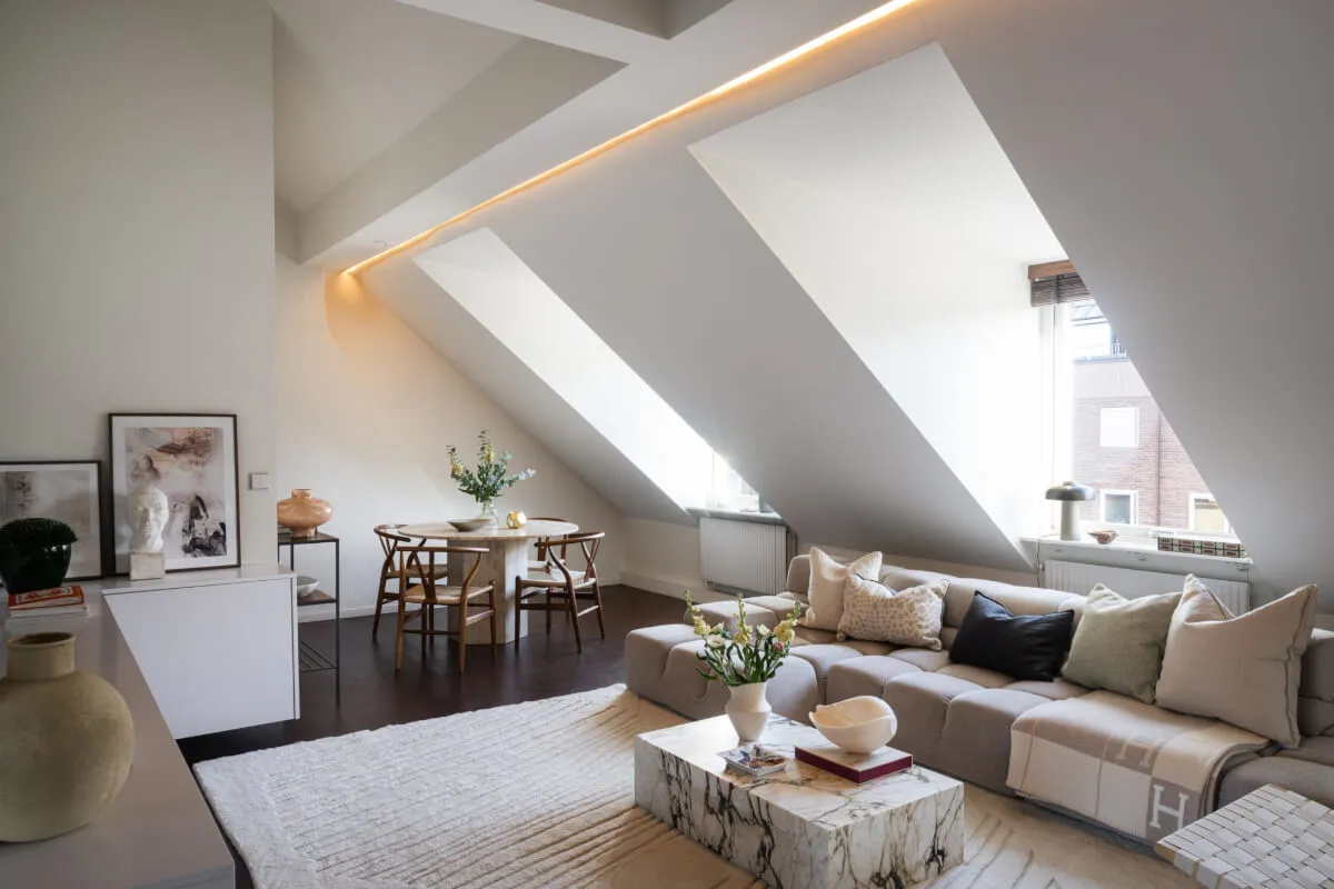 Luxury Interior of a Mansard Apartment in Stockholm - Gallery image 2