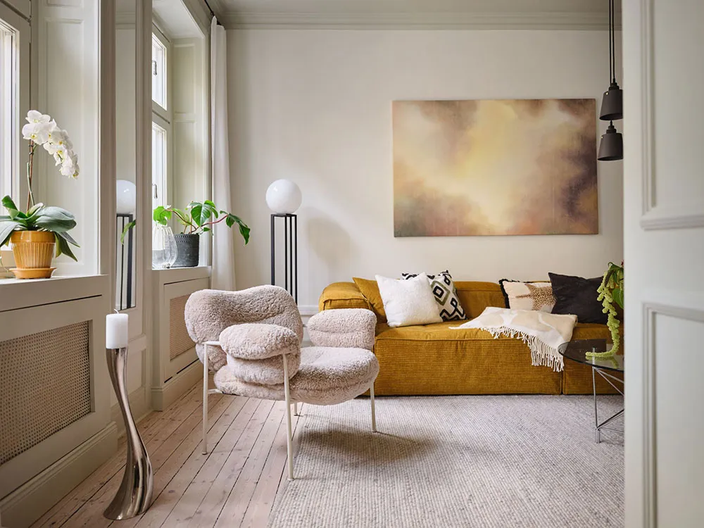Légères touches pastel et mansarde : appartement à deux niveaux en Suède - Gallery image 14