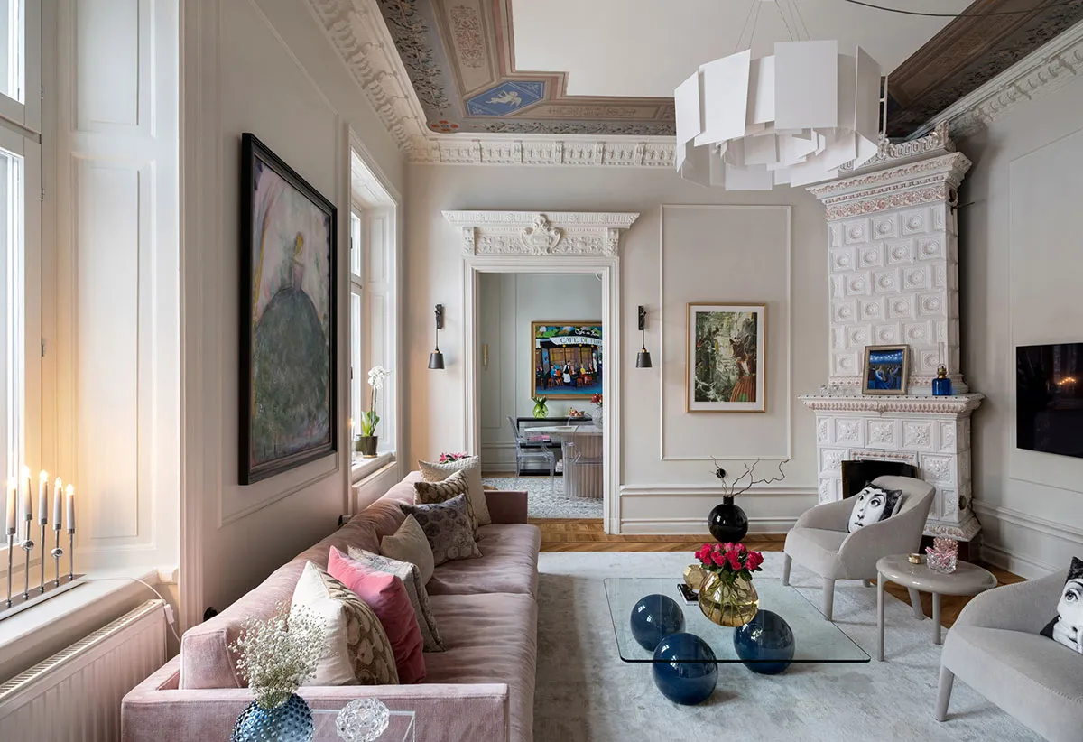 Techo pintado y ricura de molduras: la clásica moderna sueca - Gallery image 5