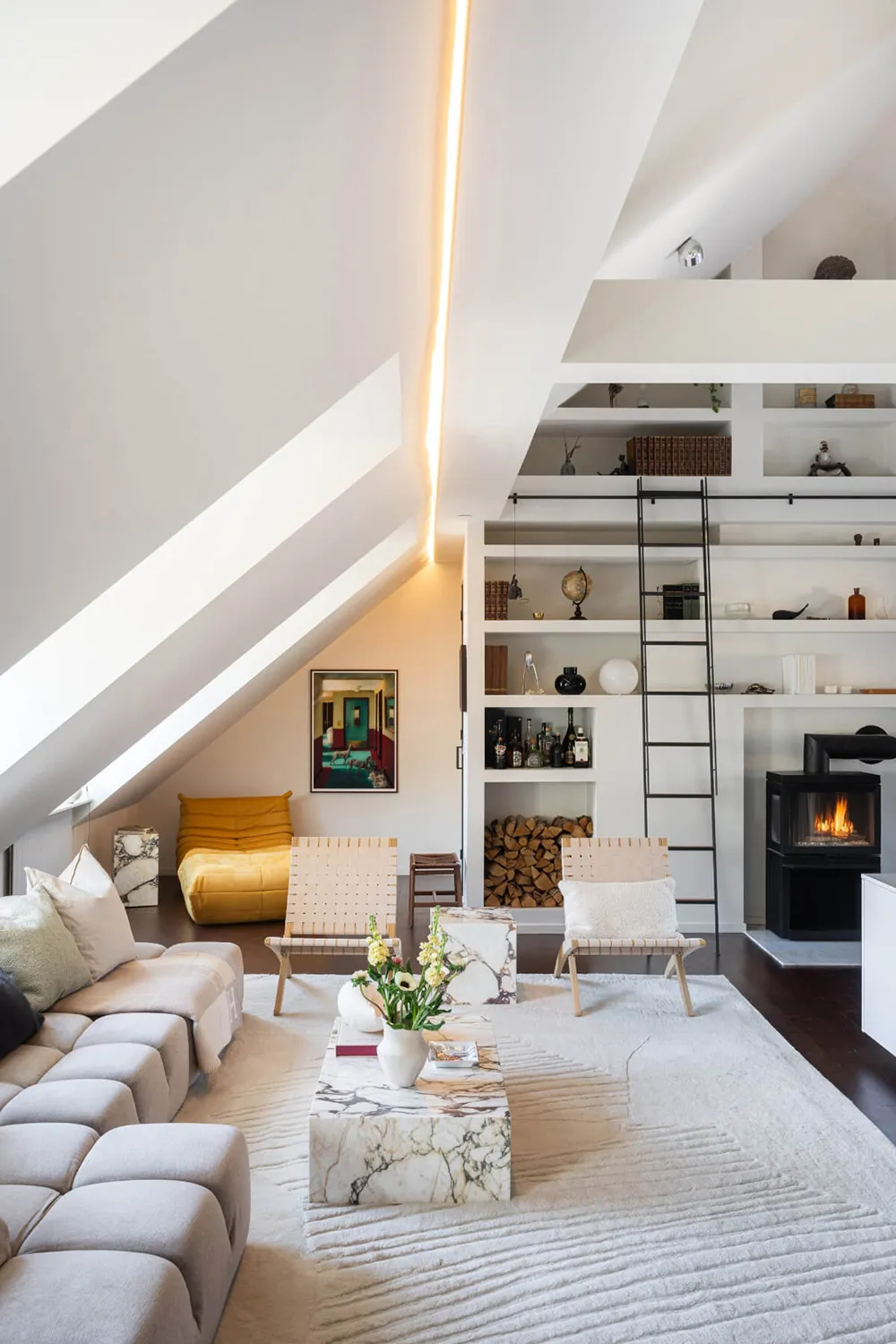 Luxury Interior of a Mansard Apartment in Stockholm - Gallery image 1
