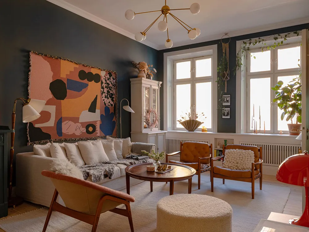 Atmosphärische Wohnzimmer und rosa Schlafzimmer: Wohnung in Stockholm (83 qm) - 6