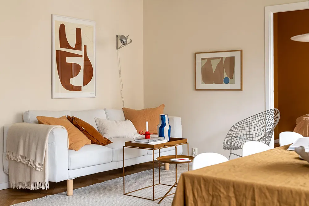 Acentes cálidos de terracota y otros en el diseño de un apartamento pequeño (49 m²) - Gallery image 17