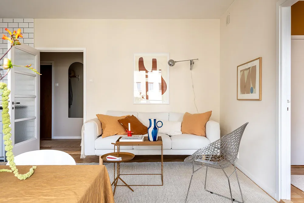 Acentes cálidos de terracota y otros en el diseño de un apartamento pequeño (49 m²) - Gallery image 14