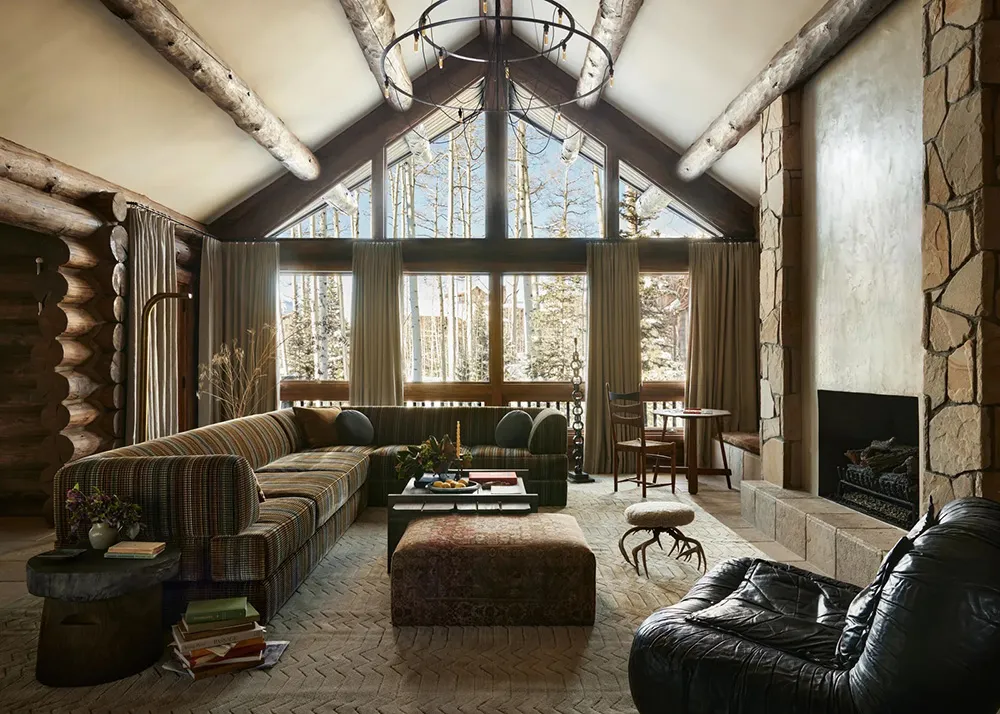 Eclectic Interior of a Log Cabin House in Colorado Mountains - Gallery image 10
