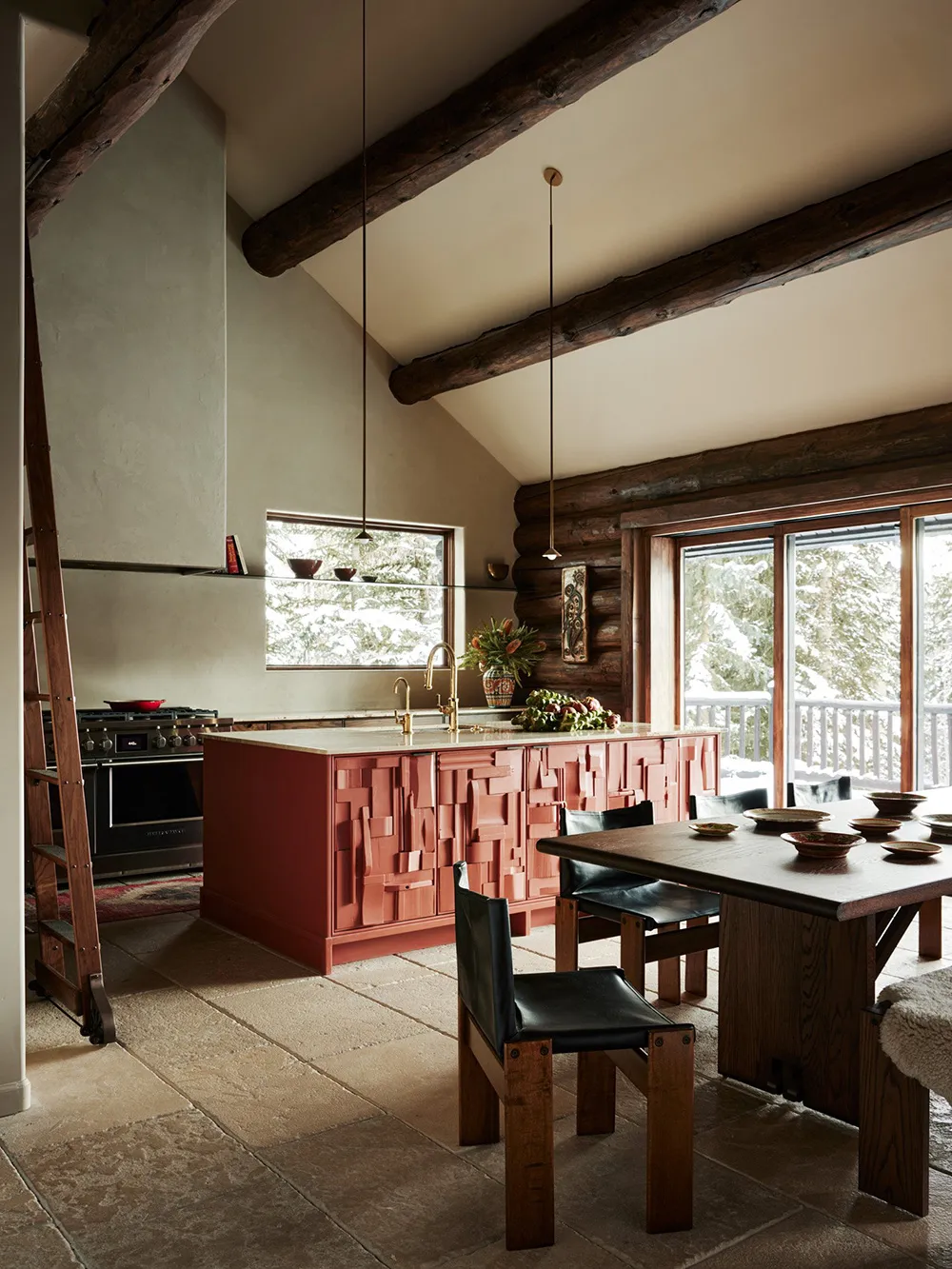 Eclectic Interior of a Log Cabin House in Colorado Mountains - Gallery image 4