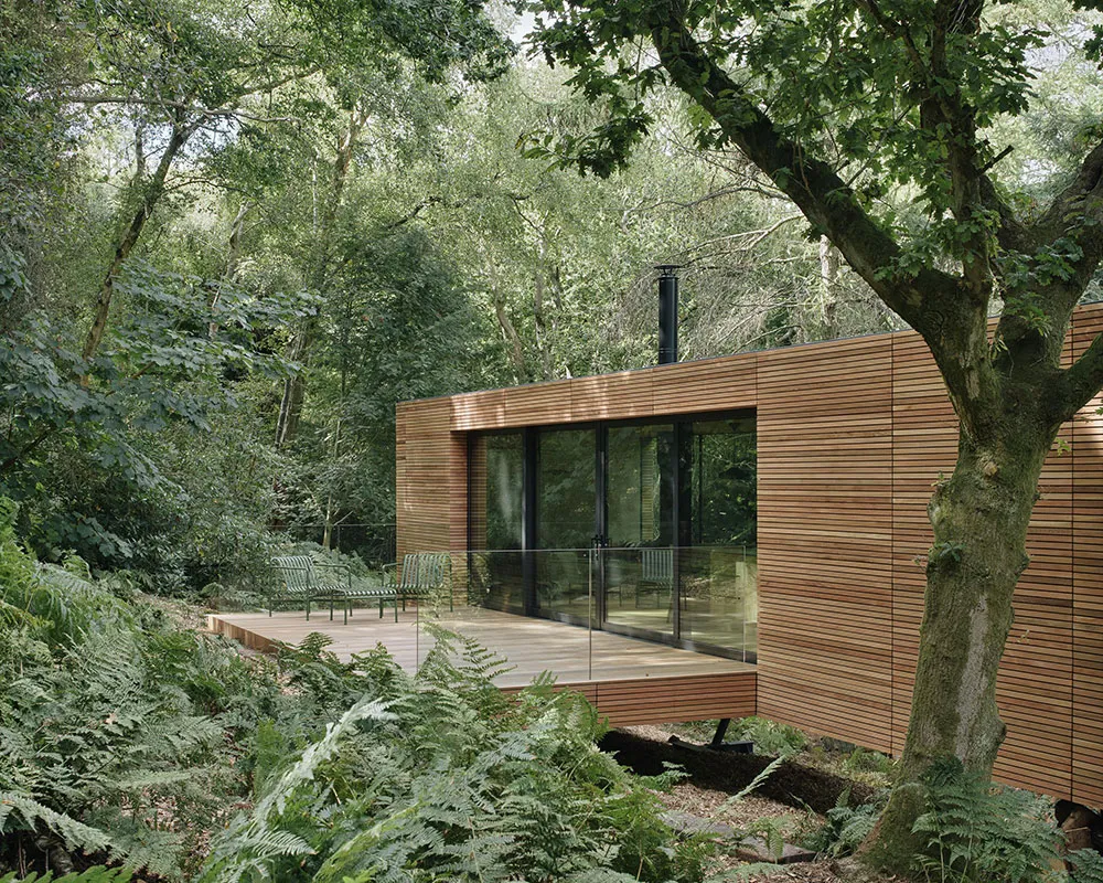 Kleine Hütte im Wald mit Glaswänden und stilvollem Design - Gallery image 16