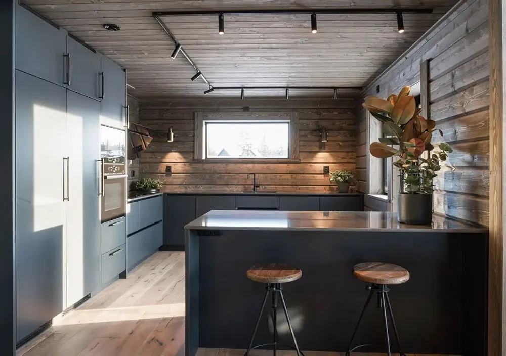 Сучасне скандинавське шале з темною деревиною - Gallery image 8