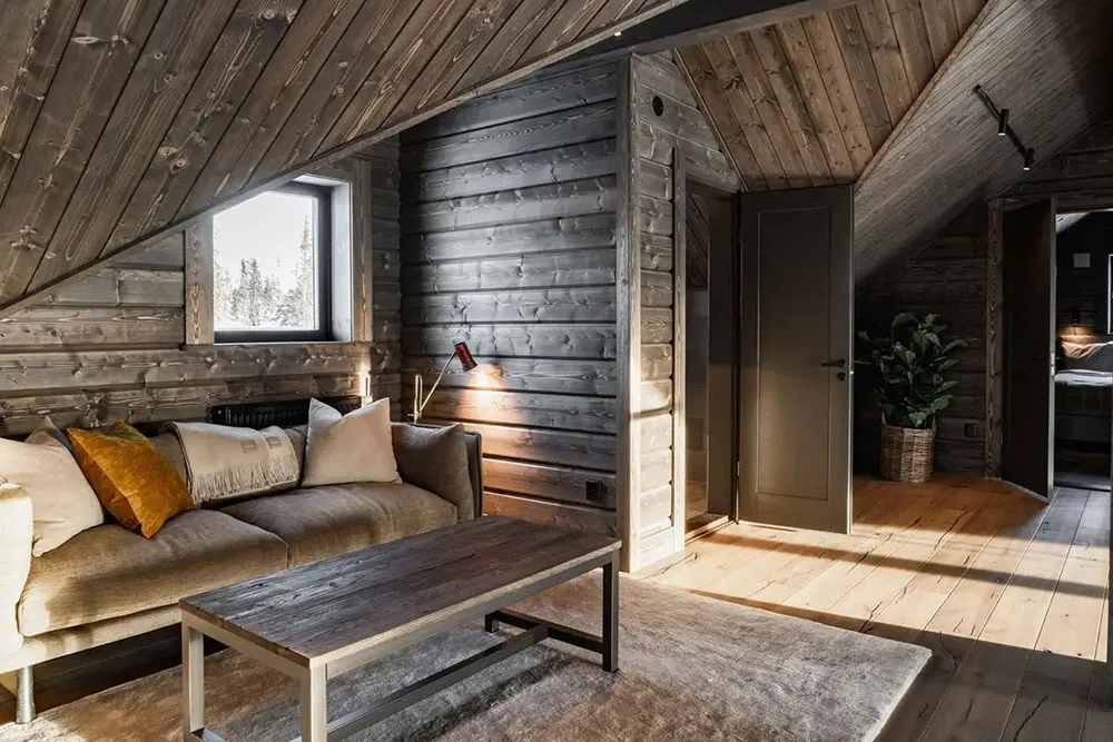 Сучасне скандинавське шале з темною деревиною - Gallery image 14