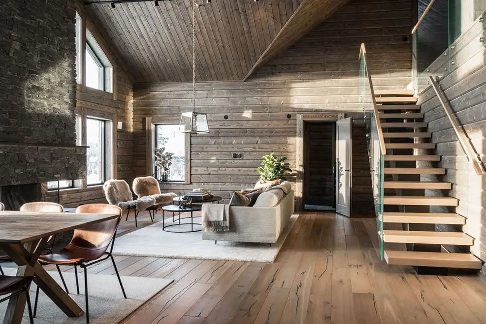 Сучасне скандинавське шале з темною деревиною - Gallery image 12