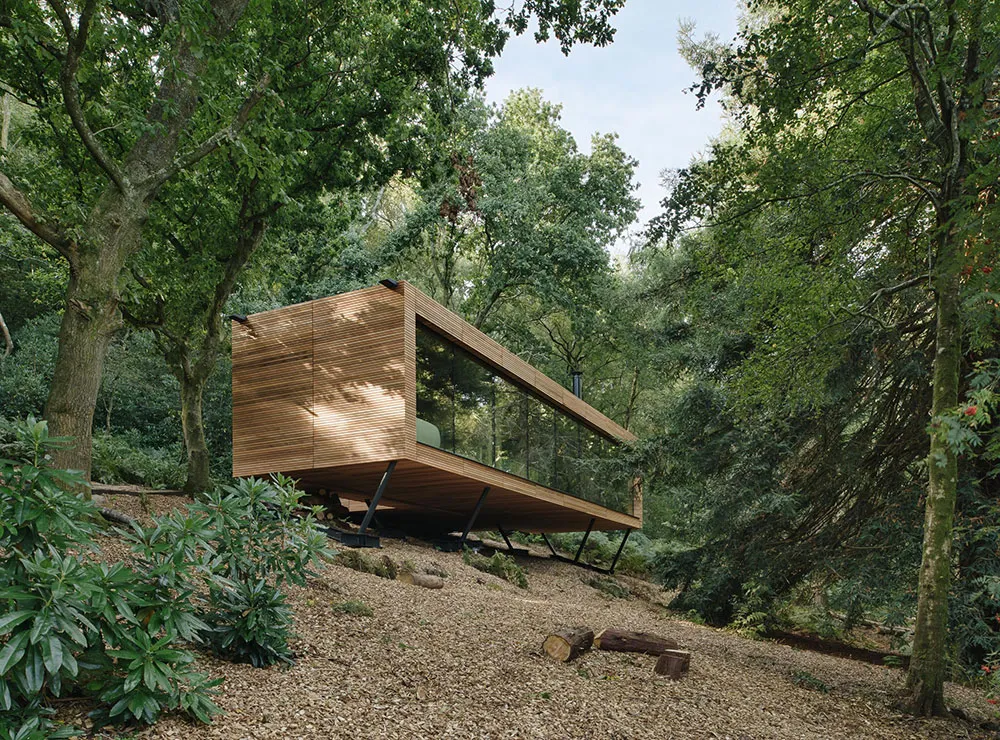 Kleine Hütte im Wald mit Glaswänden und stilvollem Design - Gallery image 14