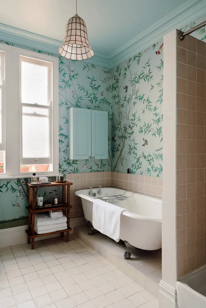 Mint Walls, Yellow Kitchen and Orange Sofa: Modern Interior in a London Townhouse - Gallery image 24