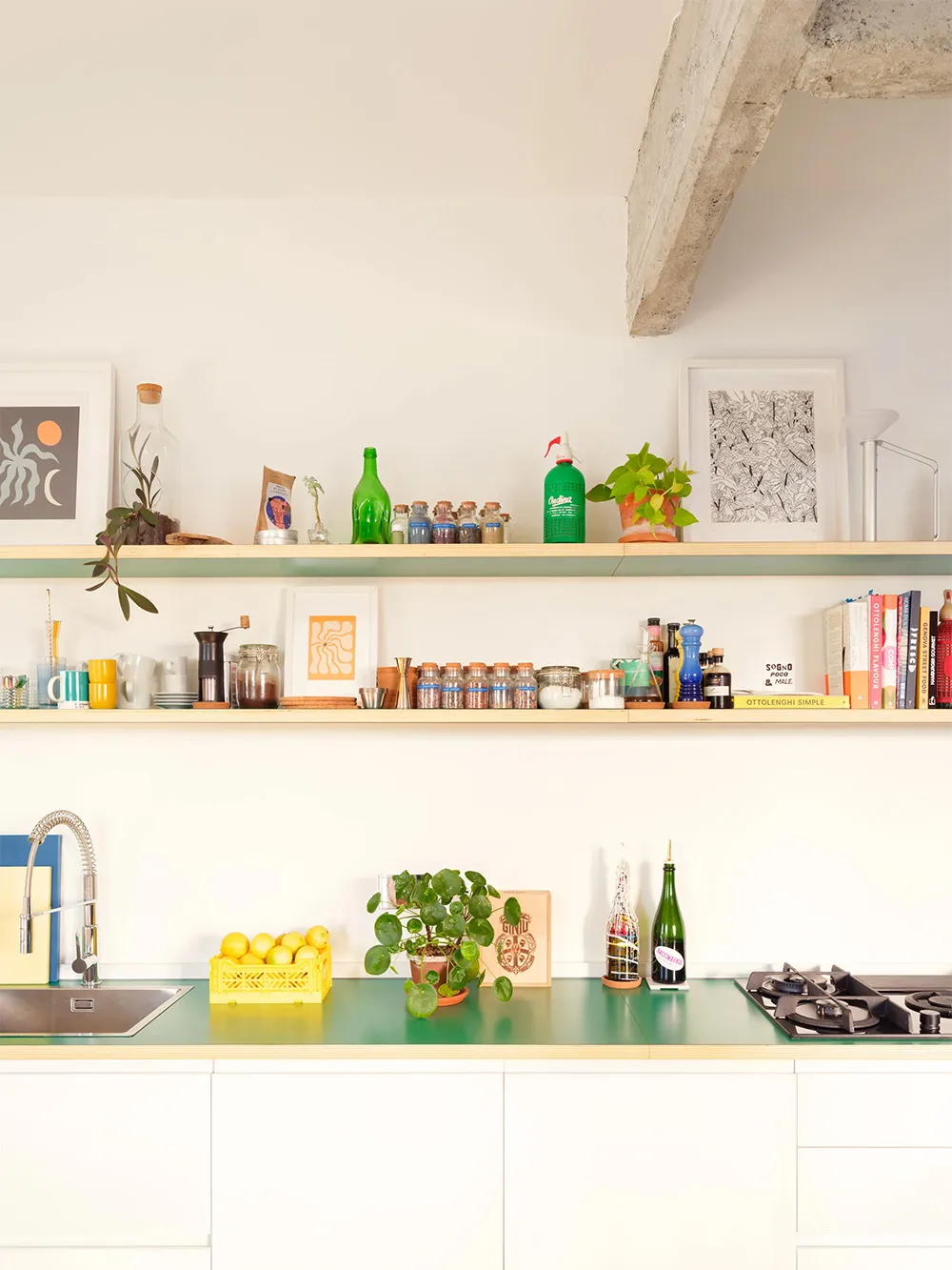 Светлый индустриальный интерьер в Генуе с растениями и яркими вставками - Gallery image 6