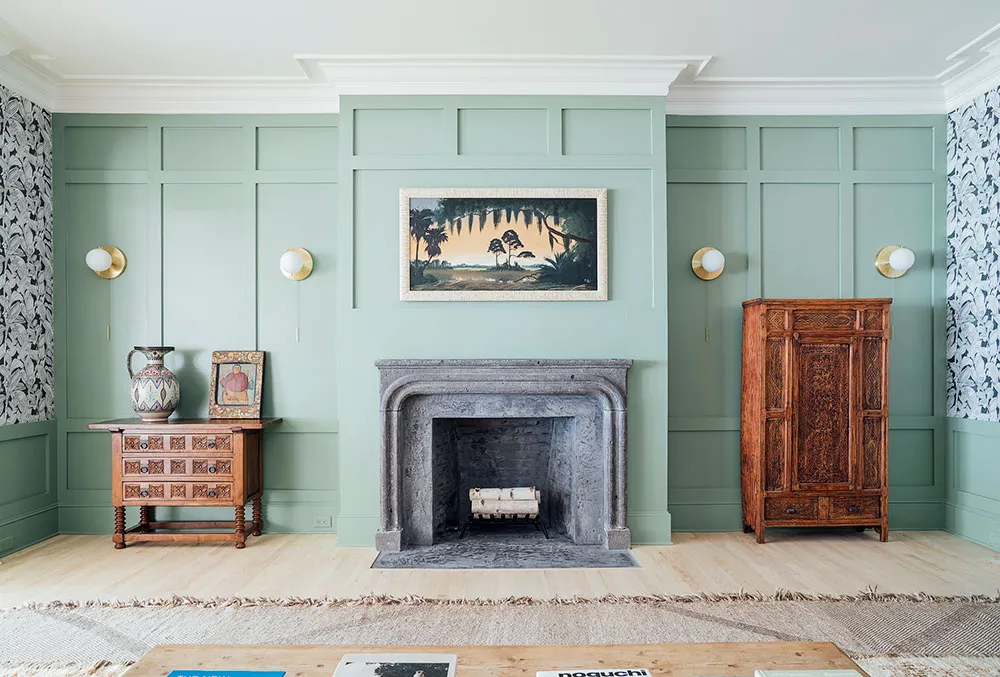 Sala de estar aireada y dormitorios con papel pintado: casa bonita al lado del lago en Florida - Gallery image 9