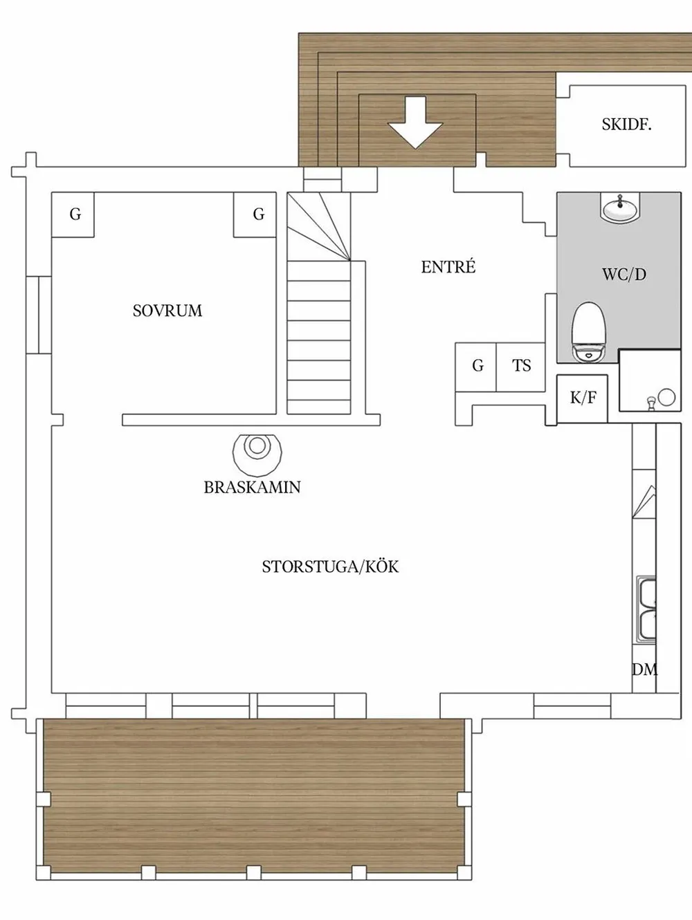 स्वीडन में स्थित एक आधुनिक शैली का घर, जिसमें काले रंग की फर्नीचर है (क्षेत्रफल: 102 वर्ग मीटर) - Gallery image 18