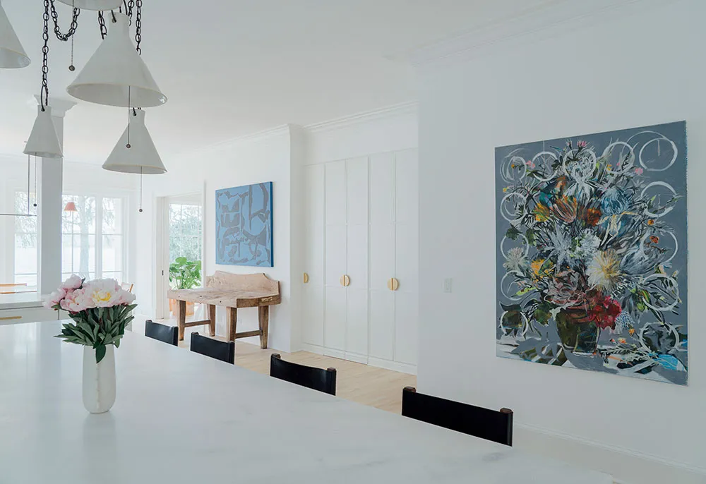 Sala de estar aireada y dormitorios con papel pintado: casa bonita al lado del lago en Florida - Gallery image 4