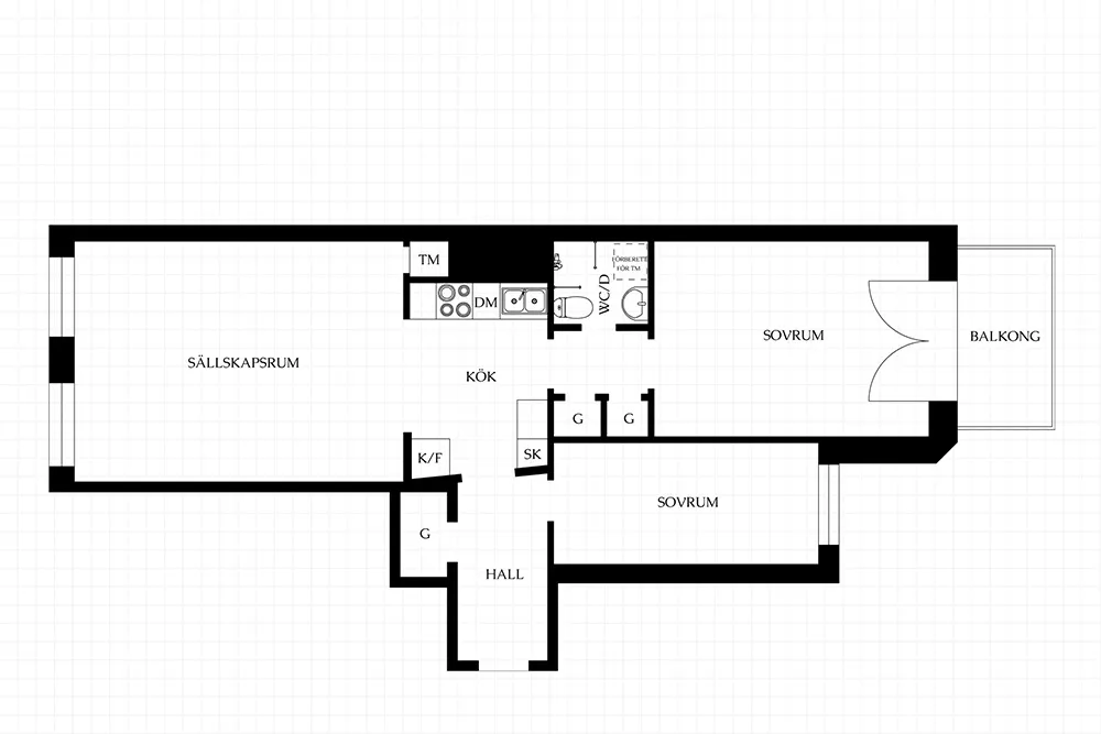 कोमल, उत्तरी यूरोपीय सजावट; हल्के पीले रंग के तत्व (65 वर्ग मीटर) - Gallery image 21