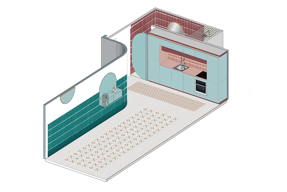 Unique Interior with Tile: Small Apartment in Madrid (56 sqm) - Gallery image 13