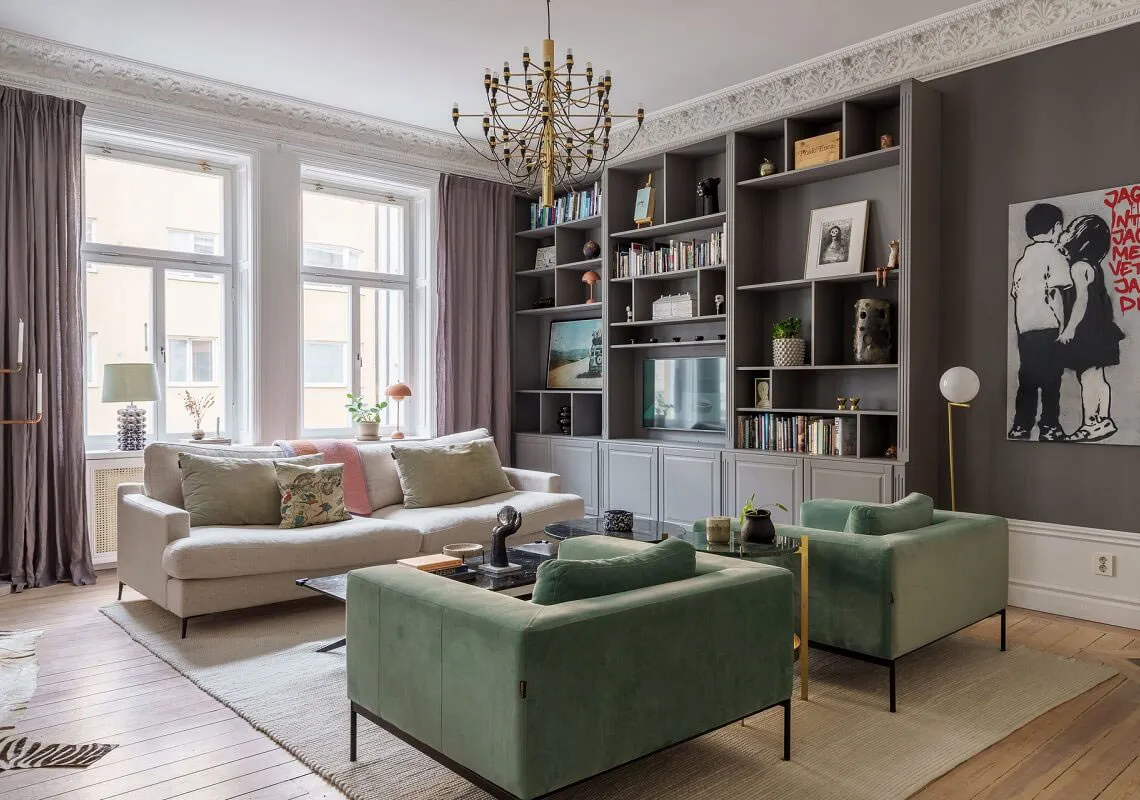 Відкрита планування та приємний сучасний декор: квартира в старому будинку в Стокгольмі - Gallery image 2