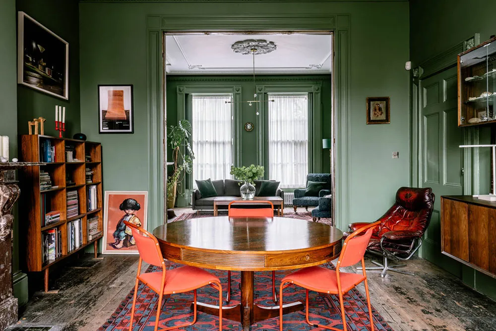 Grün-Unterschiede in den Interieurs eines georgianischen Townhouses in Liverpool - Gallery image 6