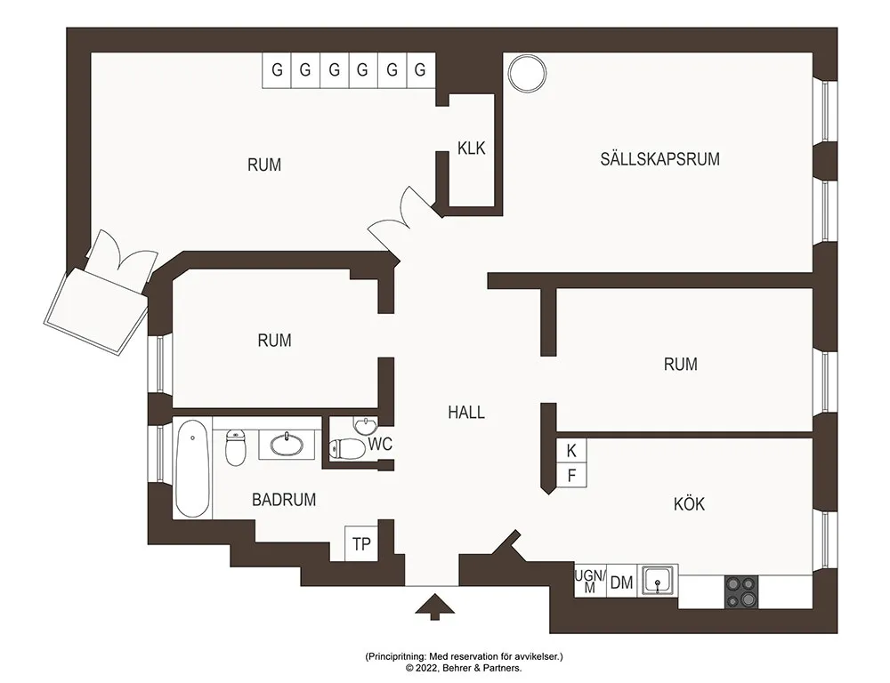Просторные комнаты и спокойный элегантный дизайн: квартира в центре Стокгольма (108 кв. м) - Gallery image 25